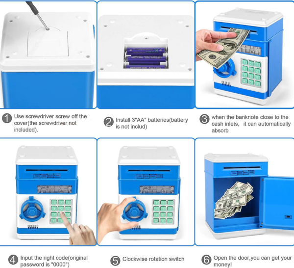 ⁦Kids Money Bank Machine (Bleu)⁩ - الصورة ⁦7⁩